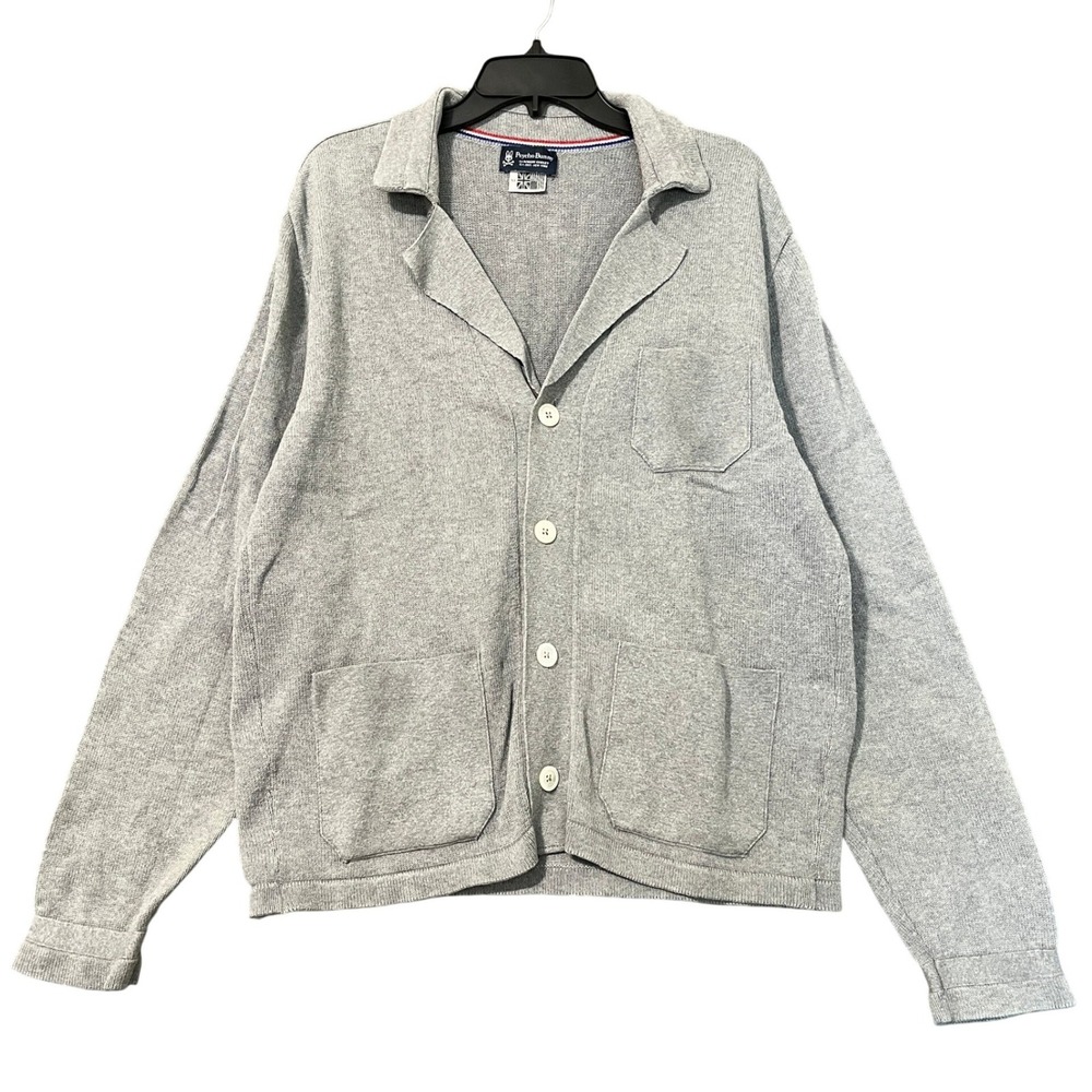 Psycho Bunny‎ Cardigan Sweater Womens XL Knit Blazer Button Front Pocket Lounge
